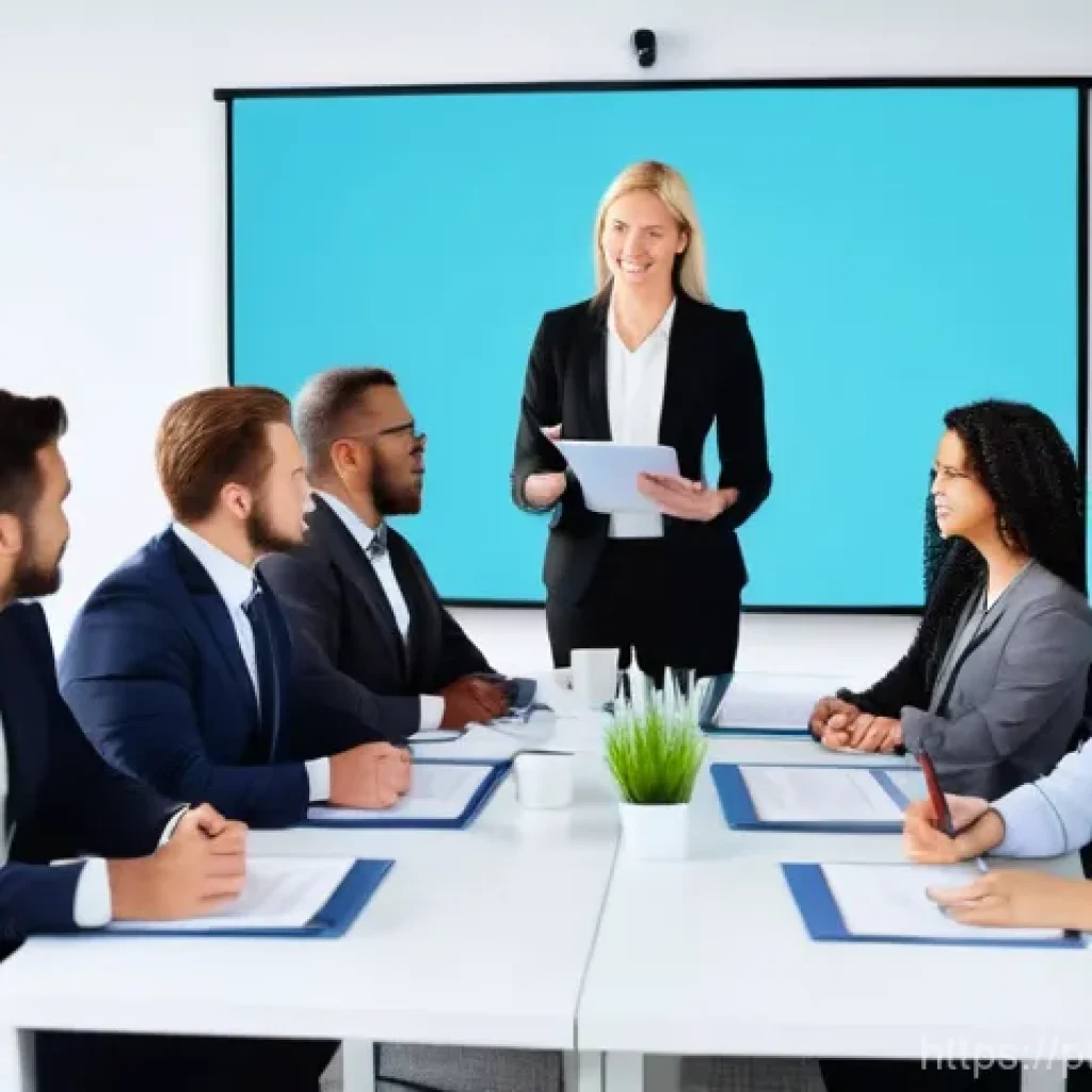 보험중개사로서의 장기적 경력 관리 방법 - **Prompt:** A diverse group of insurance brokers, neatly dressed in professional business attire, ac...