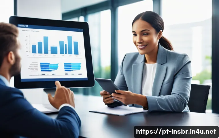 보험중개사로서의 지속적인 자기계발 - A professional insurance broker in a modern office setting, engaging attentively with a diverse grou...