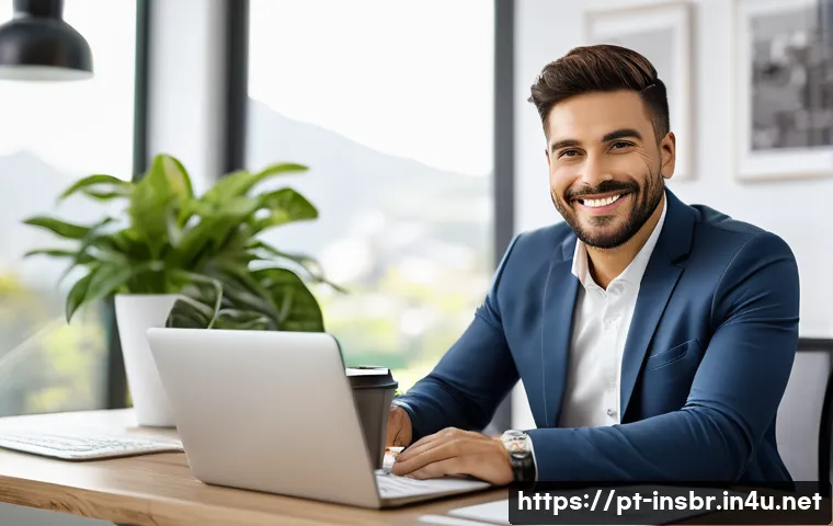 보험중개사 직업 만족도 조사 결과 - A professional insurance broker in a modern Brazilian office, wearing smart business casual attire a...