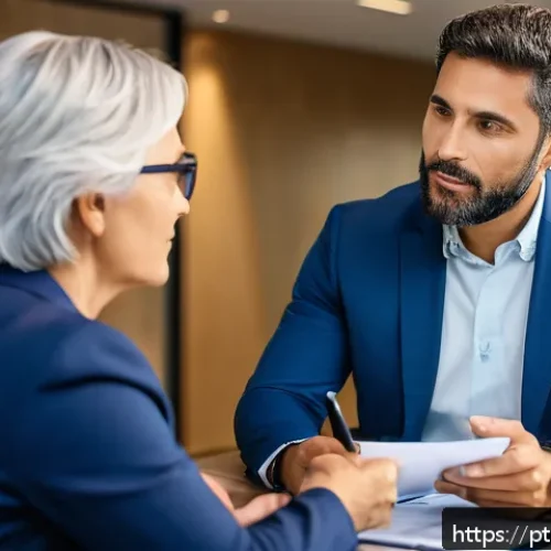 Home 32 보험중개사 업무에서 발생한 재미있는 사례 - A professional insurance agent patiently explaining a complex policy change to a middle-aged Brazili...